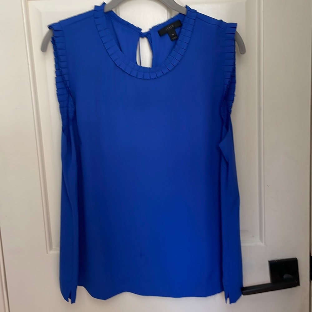 JCrew Bright Blue Sleeveless Top, Size 14